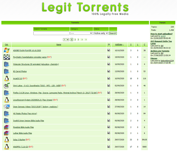 Legit torrents specializes in software