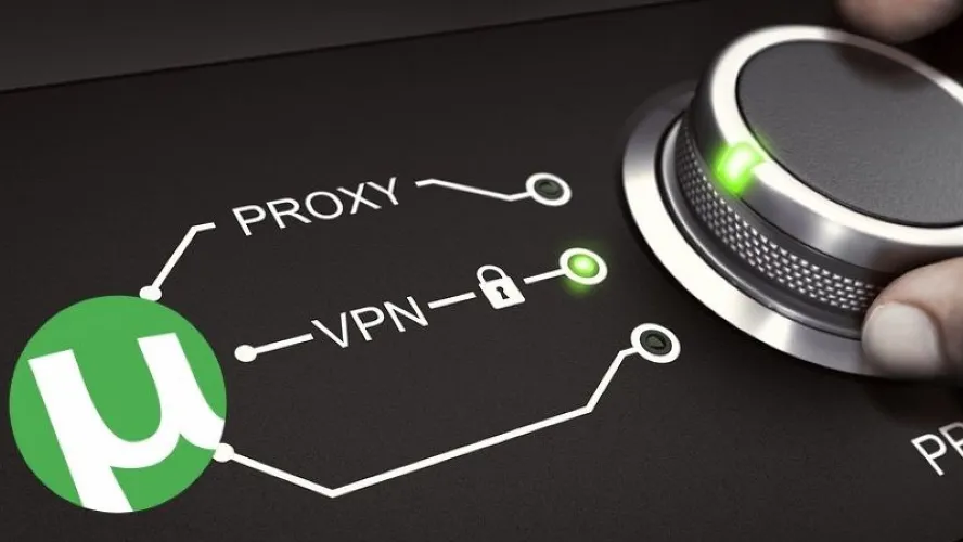 A proxy and a VPN side by side downloading a torrent file