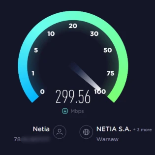 The speed test without a VPN connection