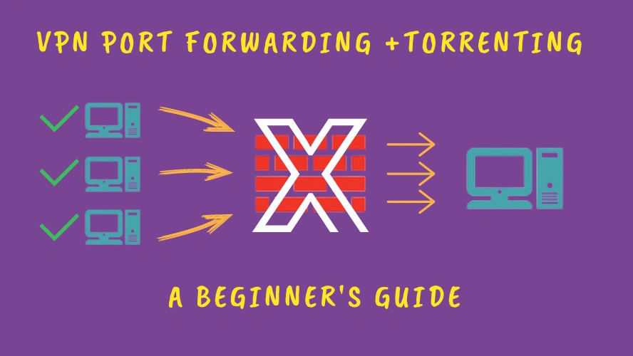 An illustration of how port forwarding works when torrenting
